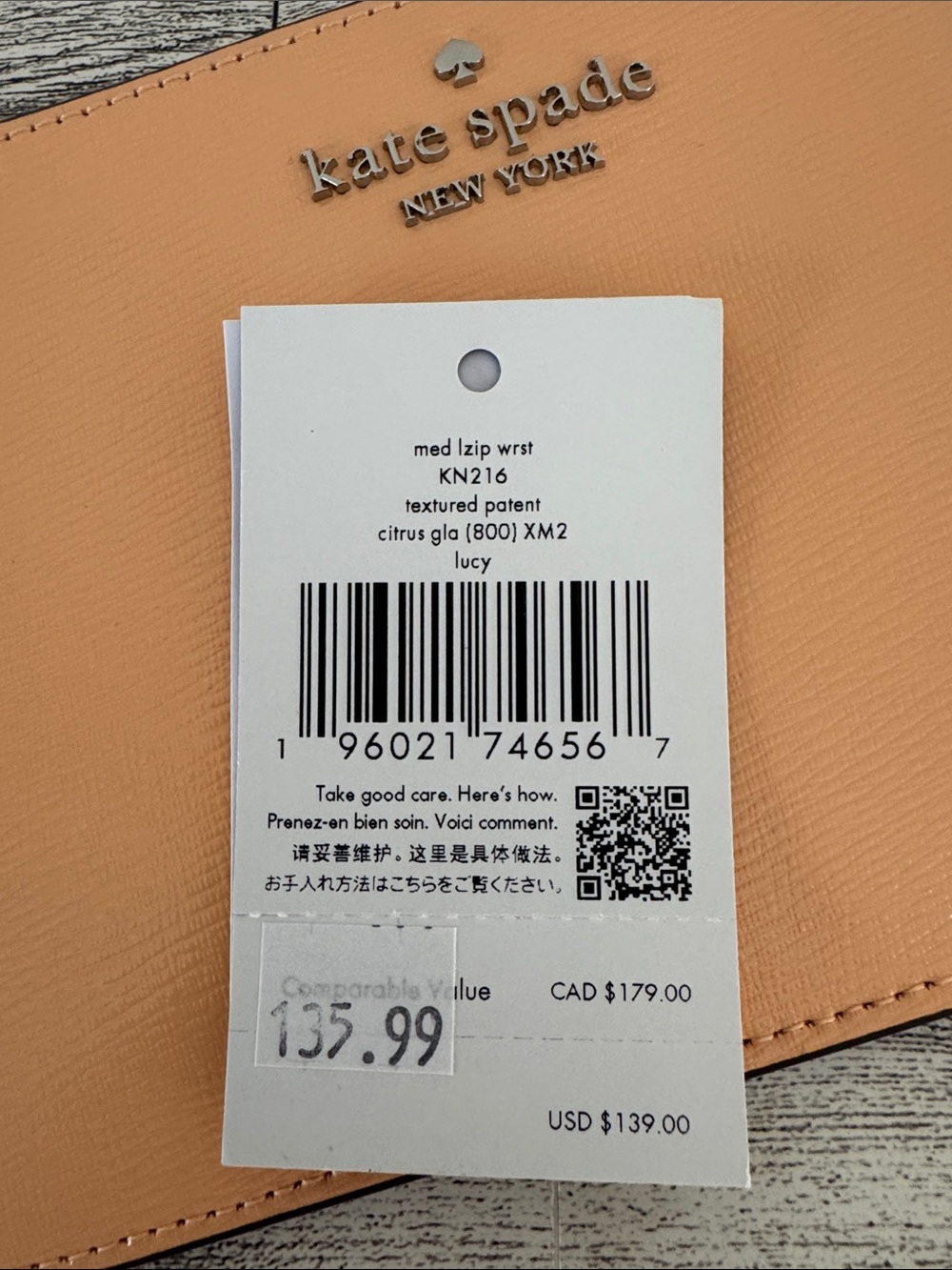 Kate Spade Lucy Citrus Leather Wristlet Clutch NWT - Picture 9 of 9